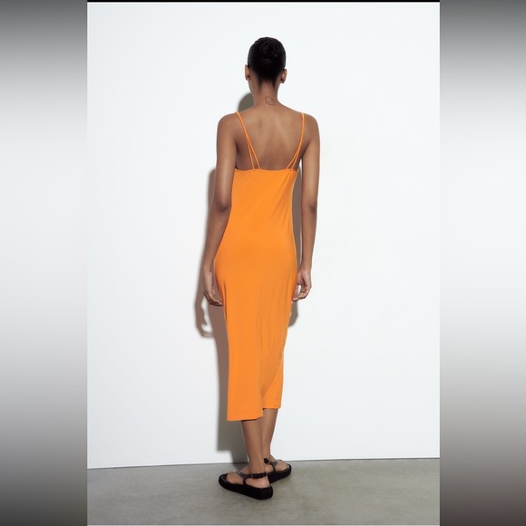 NWT Zara dress with draped neckline - Picture 7 of 7